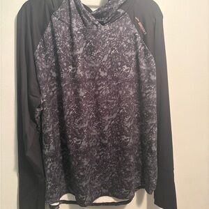 Women’s Brooks Black and Gray Patterned Hoodie lightweight pullover